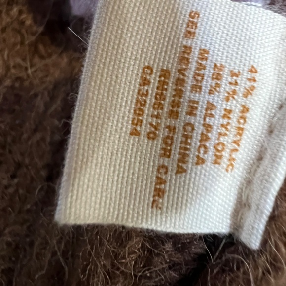 Free People Fuzzy Button Front Sweater Brown/Pink Size XS Large Collar - Picture 9 of 14